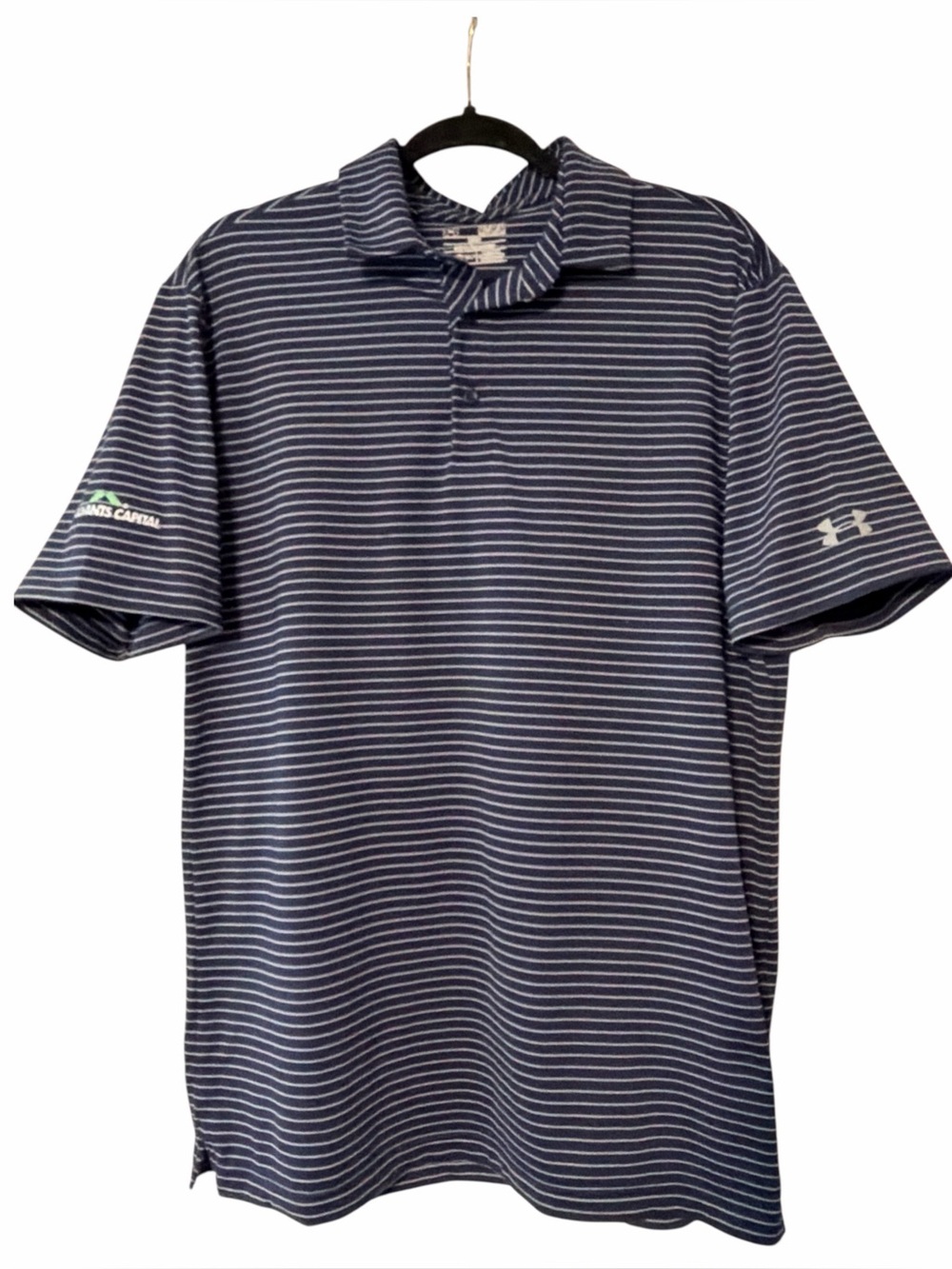 Under Armour Men’s Navy & White Striped Polo